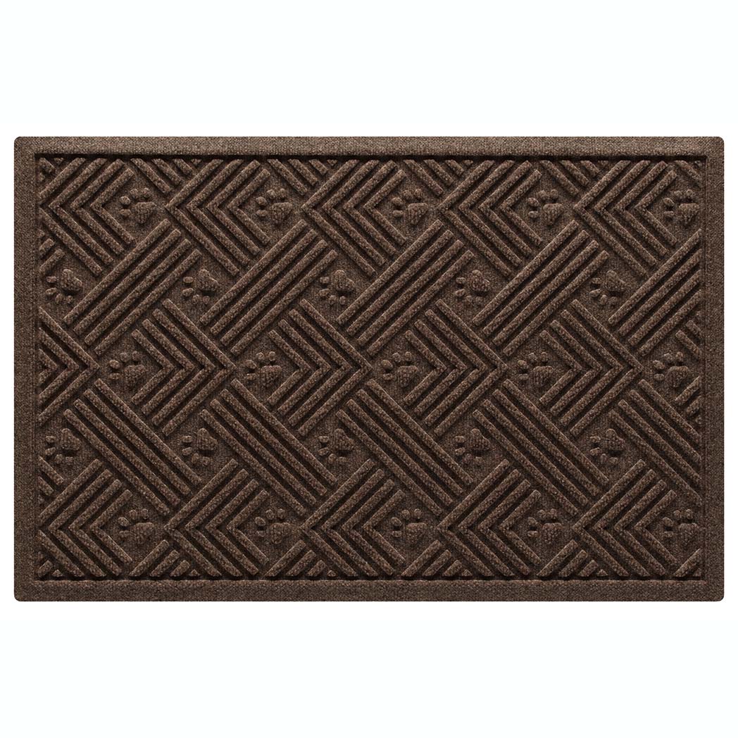 WaterHog Litter Box Mat is a durable litter trapping mat, made in the USA. Shown in a dark brown color featuring a bi-level design and durable rubber backing to protect underlying floors.