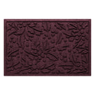 Deep red wine colored indoor/outdoor doormat withholly pattern on a white background