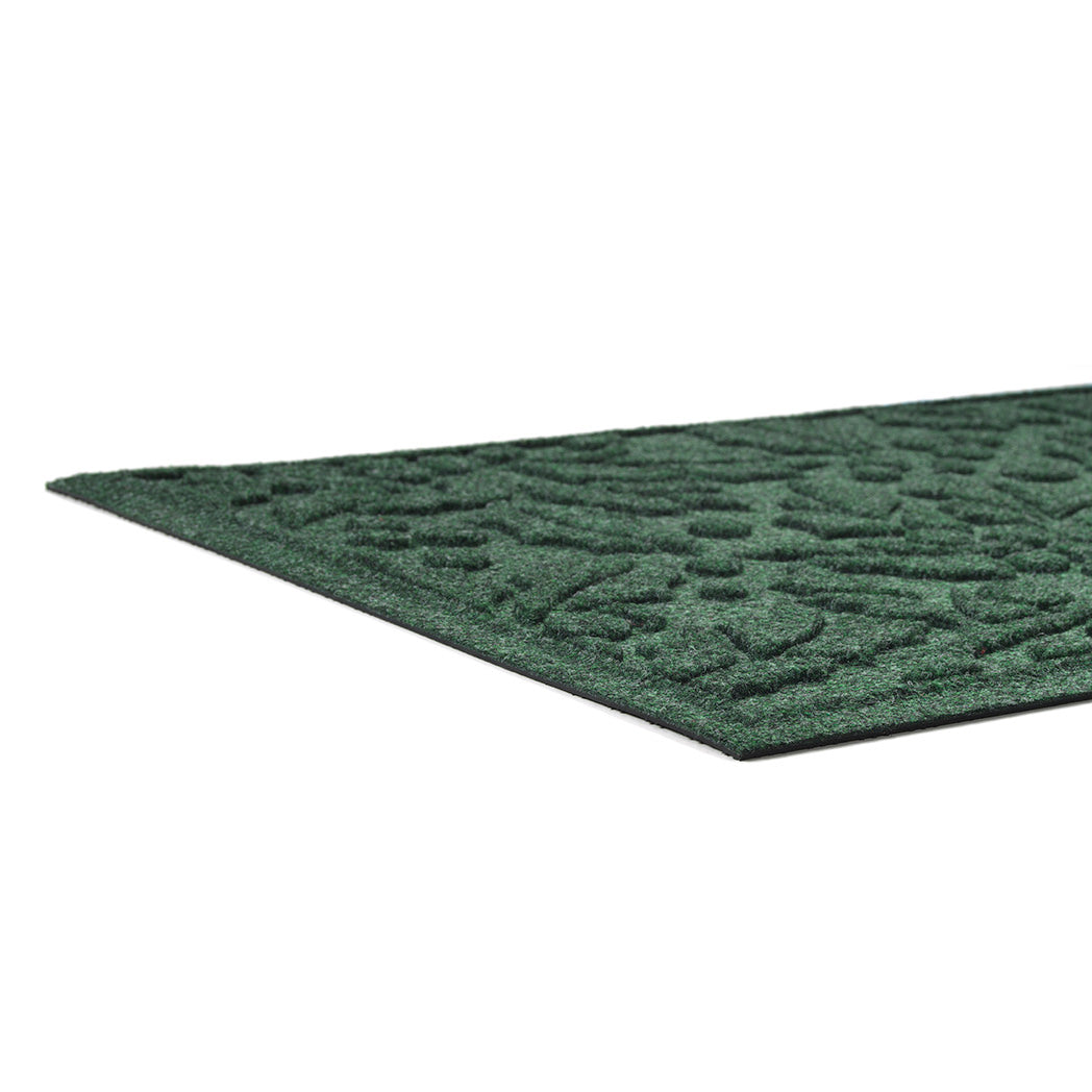 Green low-profile bi-level textured mat on a white background