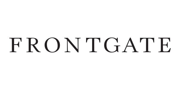Frontgate logo on a white background