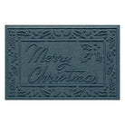 creamy blue doormat with 'Merry Christmas' text and decorative border on a white background