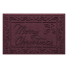 Merry Christmas mat with a decorative border and wine-colors surface on a white background
