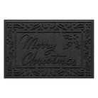 Black all-weather WaterHog doormat with 'Merry Christmas' text on a white background