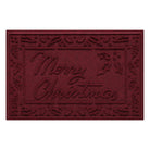 Burgundy doormat with 'Merry Christmas' text on a white background