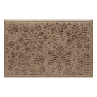 Brown doormat with snowflake pattern on a white background