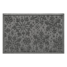Gray doormat with bi-level snowflake pattern on a white background