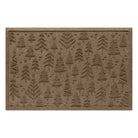 Brown doormat with tree pattern on a white background
