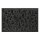 Deep grey doormat with bi-level holiday tree pattern on a white background