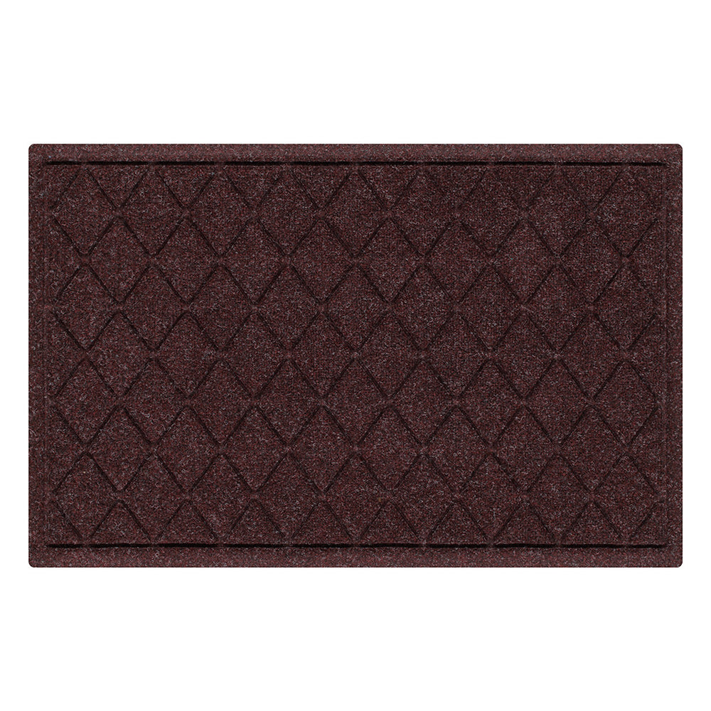 Argyle WaterHog 2x3 outdoor all-weather door mat with a deep wine red interlocking diamond design for an upgraded, upscale doormat.