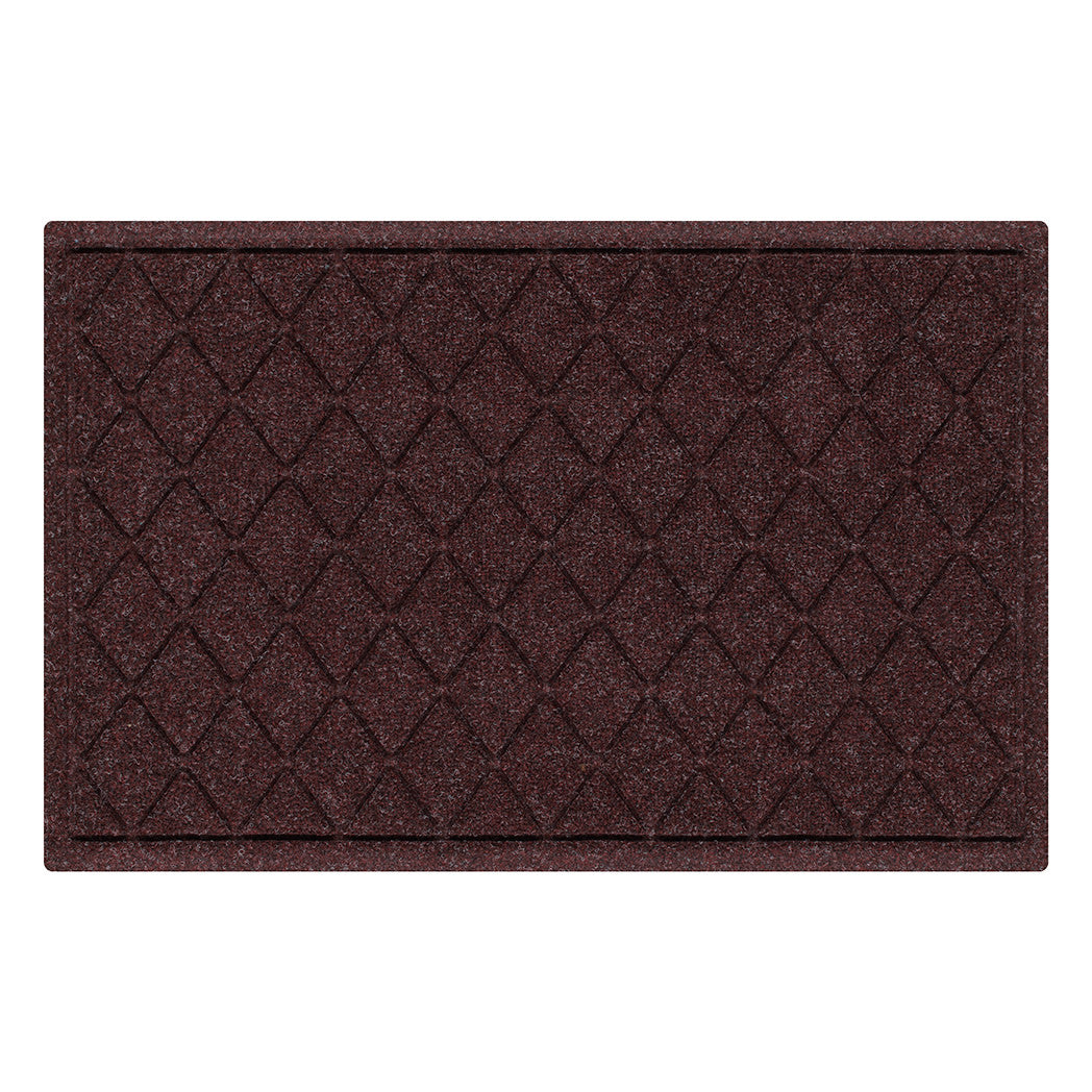 Argyle WaterHog 2x3 outdoor all-weather door mat with a deep wine red interlocking diamond design for an upgraded, upscale doormat.