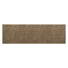 The OG WaterHog medium indoor/outdoor runner in a light tan color and curling botanical, bi-level design.