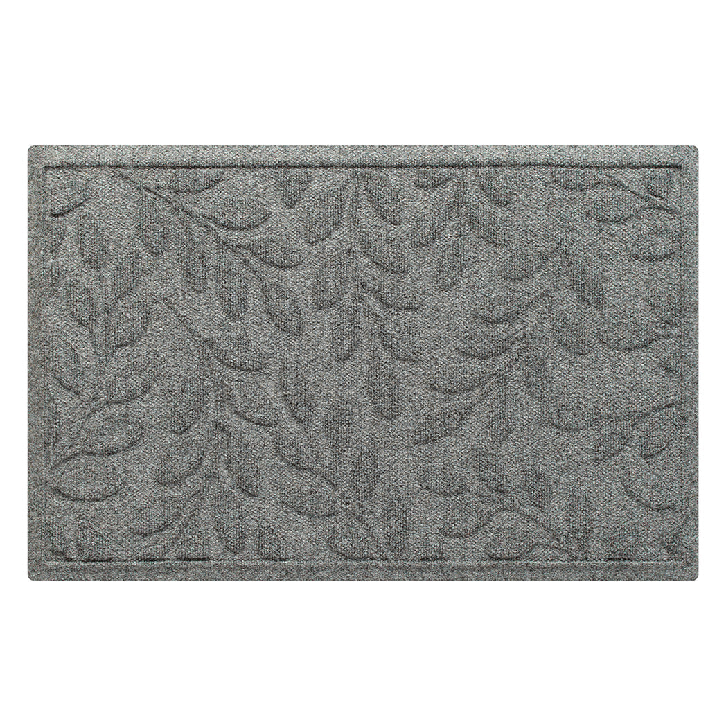 Incredible standard size WaterHog indoor/outdoor doormat with beautiful foliage pattern. Bi-level design perfect for scraping shoes and protecting floors. Made in the USA with eco-friendly materials.