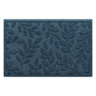 Beautiful navy blue standard WaterHog indoor/outdoor doormat with botanical leafy bi-level design perfect for front doors, or any room inside your home.