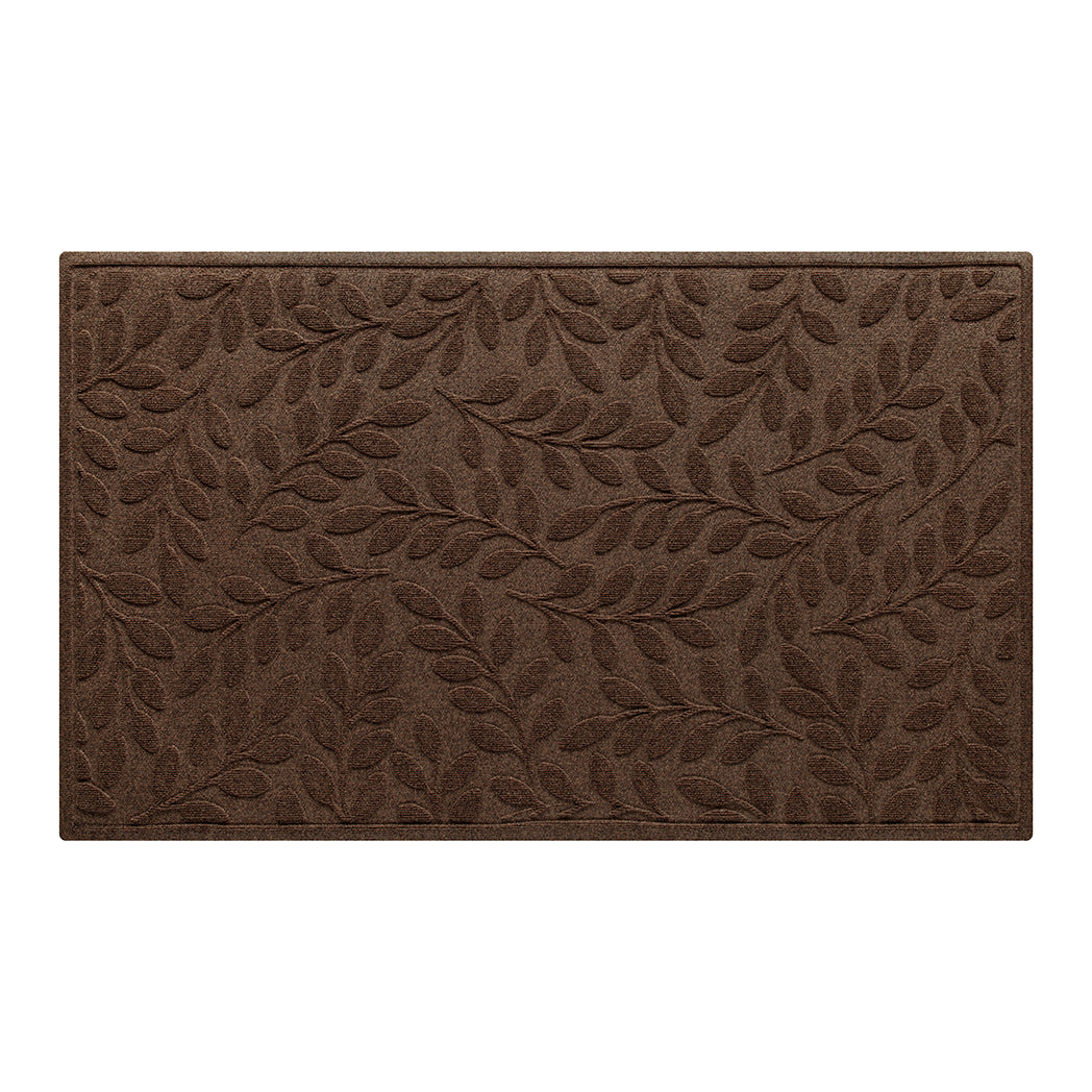 Beautiful deep brown all-weather WaterHog doormat made with recycled PET and durable rubber backing.