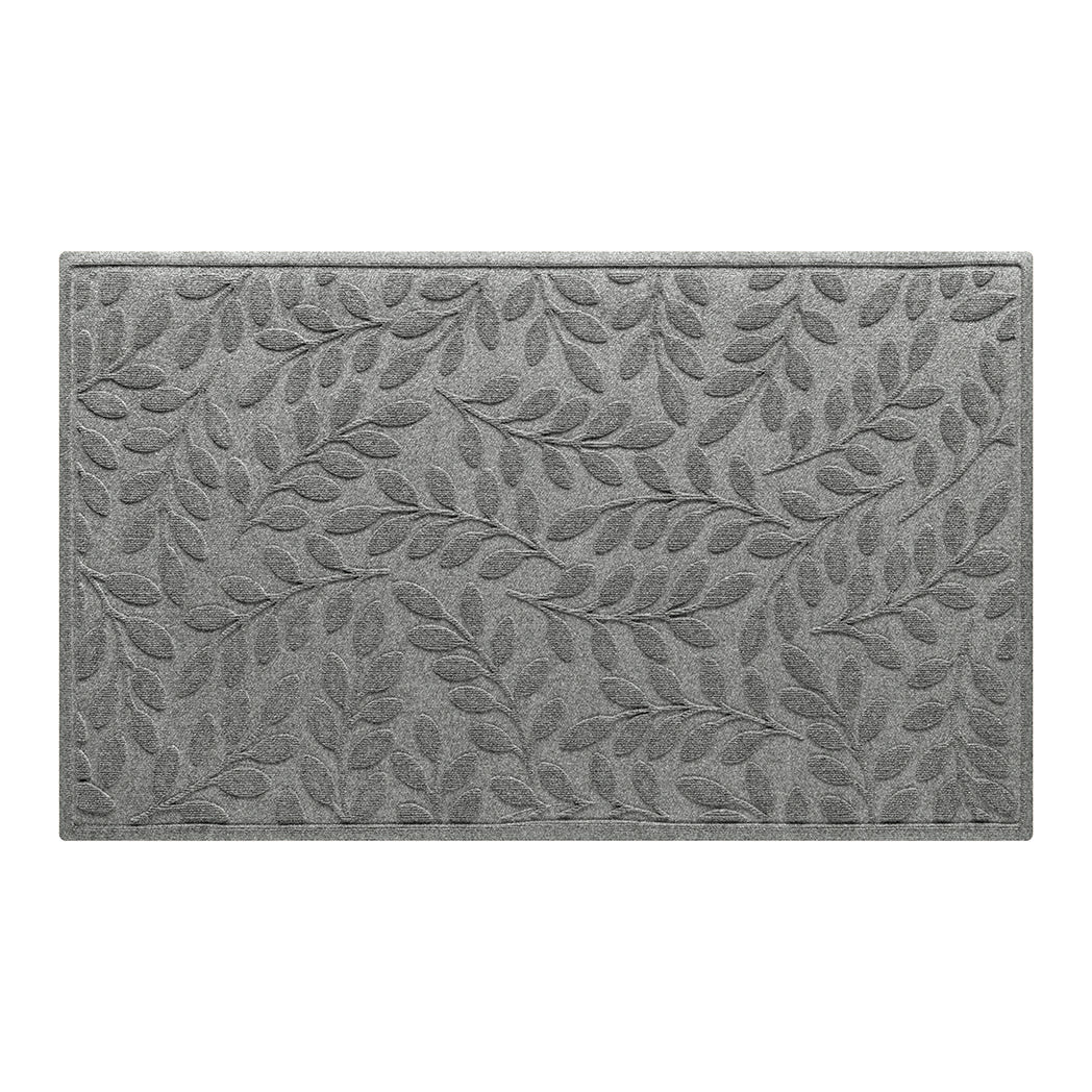Medium all-weather WaterHog doormat with leafy bi-level design made in the USA with recycled PET surface and durable rubber backing.