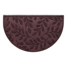 Classicly beautiful WaterHog half-round doormat with Brittney leaf bi-level design in a deep-wine color. Made in the USA.