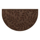Classic all-weather WaterHog doormat in a beautiful deep brown with botanical leafy bi-level design made with eco-friendly materials in the USA.