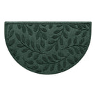 Beautiful deep vibrant green genuine WaterHog all-weather doormat in half-round size with botanical leafy bi-level design made with recycled PET and made in the USA.