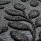 zoomed in photo of genuine WaterHog doormat with botanical bi-level leaves detailing the PET fibers in black and gray creating a deep/grey charcoal.