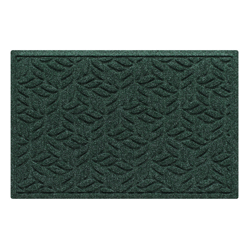 Quality WaterHog medium outdoor door mat with a deep green leaf petal design, an American-made mat.
