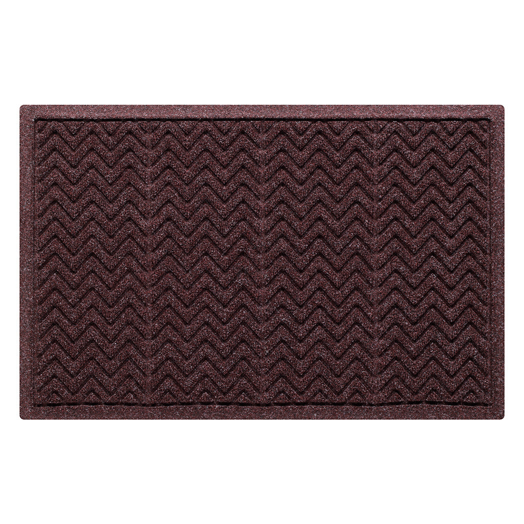 Classic WaterHog doormat with a zig-zag chevron pattern in a deep-wine color made in the USA perfect for all weather elements.