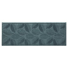 Premium WaterHog 2x5 outdoor runner in a light blue/grey leafy design, stain-resistant surface, and durable rubber backing.