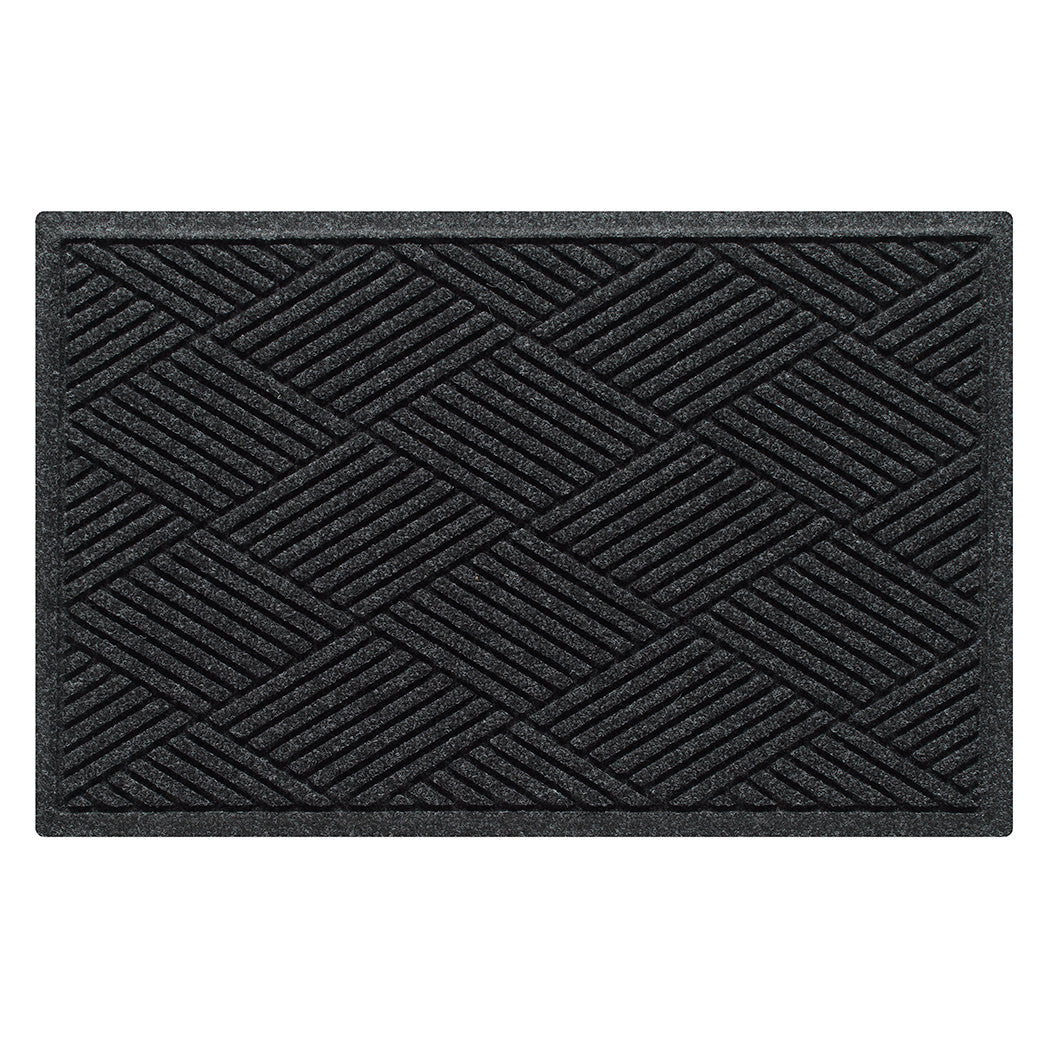 WaterHog 2x3 indoor/outdoor premium door mat in a deep grey, crisscrossing linear design; an American-made mat.