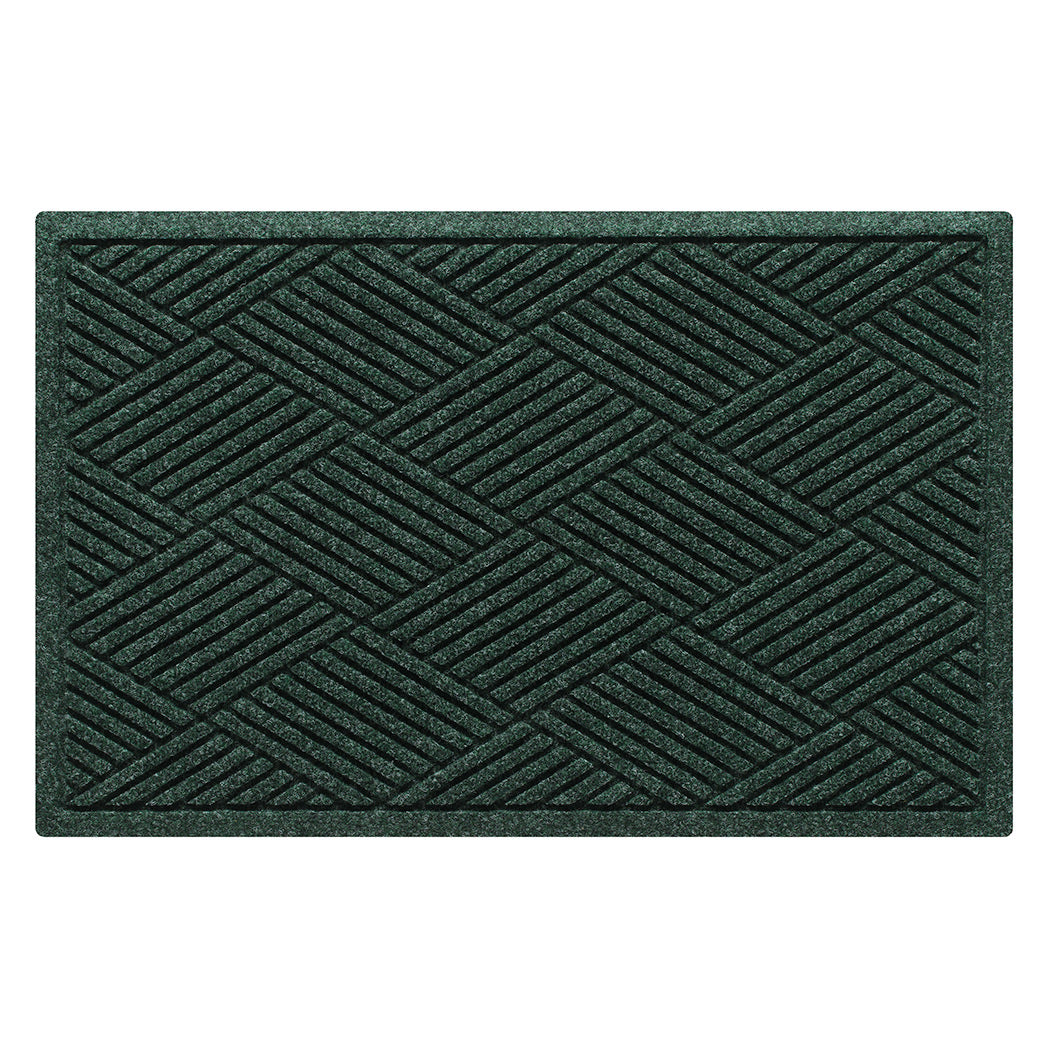 The classic WaterHog 2x3 timeless door mat in a deep green crisscrossing linear design; an American-made mat.