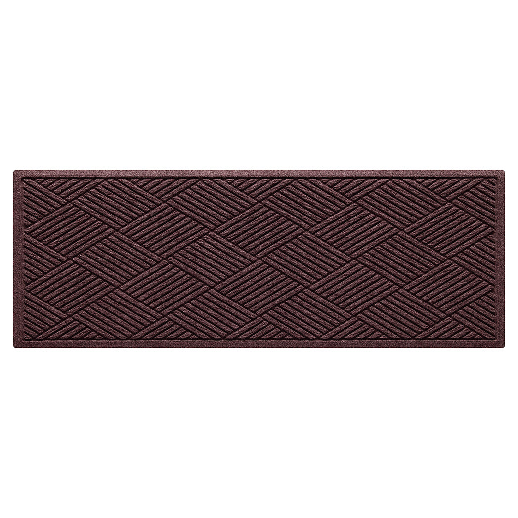 The classic Diamonds WaterHog quality small runner in a deep wine red surface and crisscrossing linear pattern.