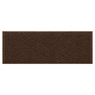 Overhead of a small Diamonds WaterHog runner with a dark earthy brown, crisscrossing linear, and eco-friendly, durable surface.