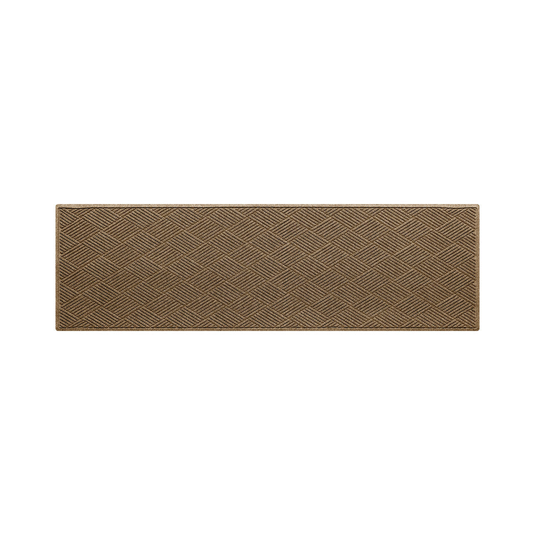 Camel, medium brown WaterHog runner with stain-resistant surface and geometric diamond pattern