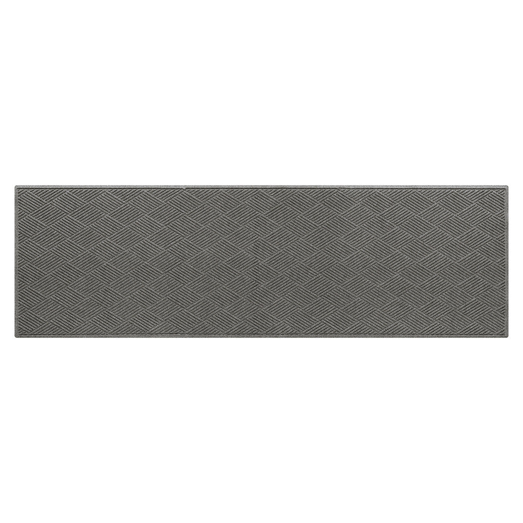 4x12 medium grey diamond pattern runner mat on a white background