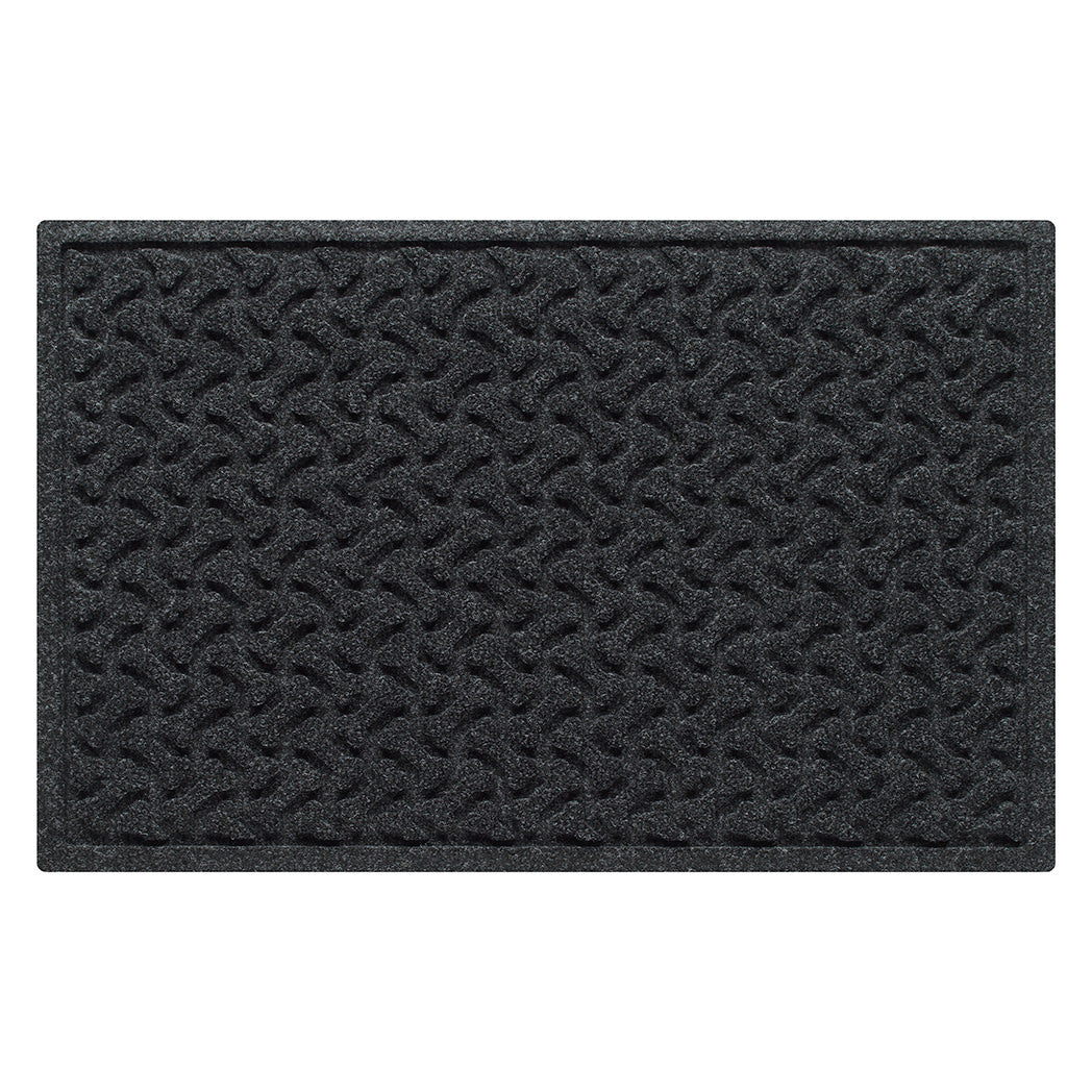 WaterHog 2x3 indoor/outdoor Dog Bone door mat in a deep grey, surface; an American-made mat.