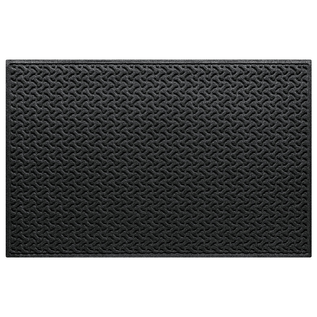 WaterHog XL indoor/outdoor door mat with a deep grey surface and repeating pet bones pattern.