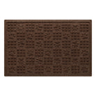 An all-weather WaterHog doormat with an alternating squares and paw prints pattern in a dark brown, bi-level surface.