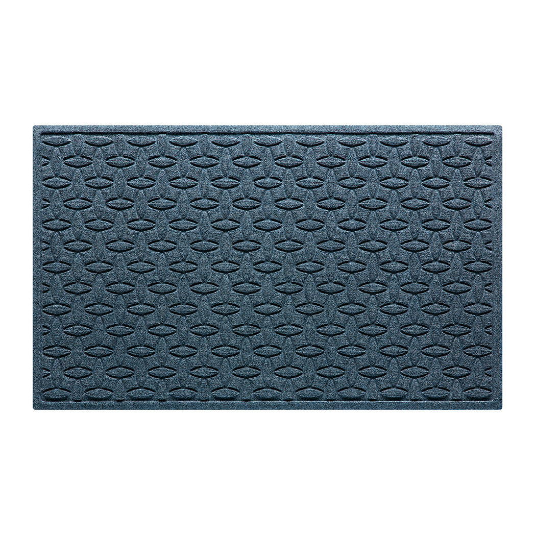 Quality WaterHog 3x5 outdoor door mat with a relaxed blue interlocking elliptical fade-resistant, rugged surface.