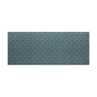 An Ellipse WaterHog medium outdoor runner in a light blue/grey interlocking elliptical design; an American-made mat.