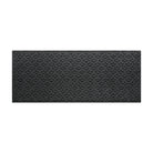 WaterHog 3x8 modern runner with a deep grey interlocking elliptical fade-resistant surface, and durable rubber backing.