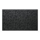 WaterHog 3x5 indoor/outdoor door mat with a deep grey surface and fallen leaves pattern.