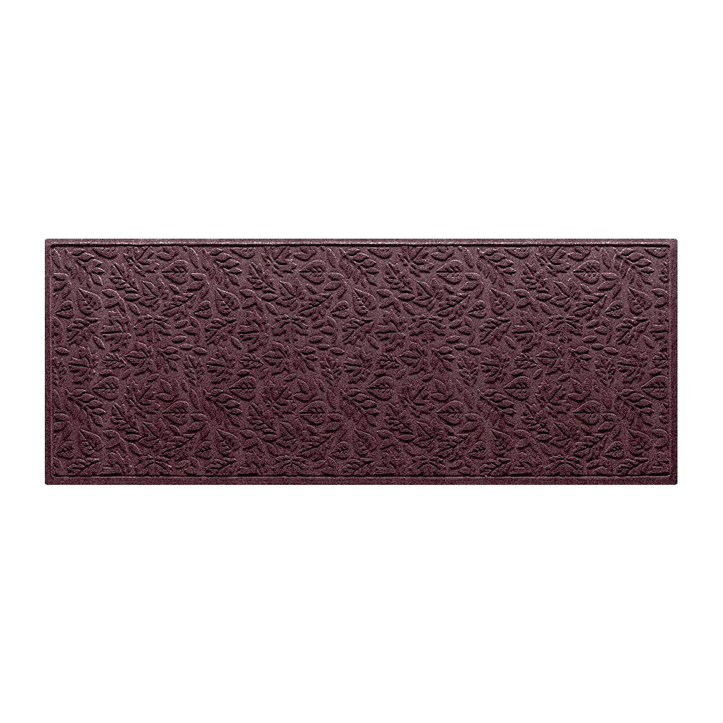 WaterHog large doormat runner shown in dark red with a textured leaf pattern on a white background.