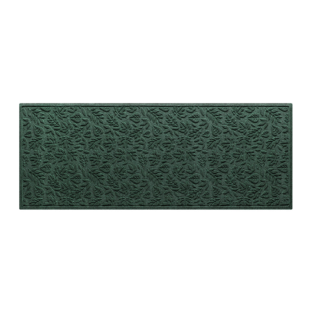 WaterHog large doormat runner shown in green with a textured leaf pattern on a white background.
