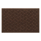 Authentic WaterHog 2x3 outdoor doormat in a dark earthy brown chevron-like design, stain-resistant surface, rugged surface.
