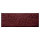 Dark cranberry red doormat runner with bi-level snowflake pattern on a white background