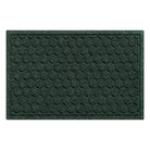 A WaterHog Honeycomb durable doormat in deep green, featuring a hexagonal pattern displayed on a white background.