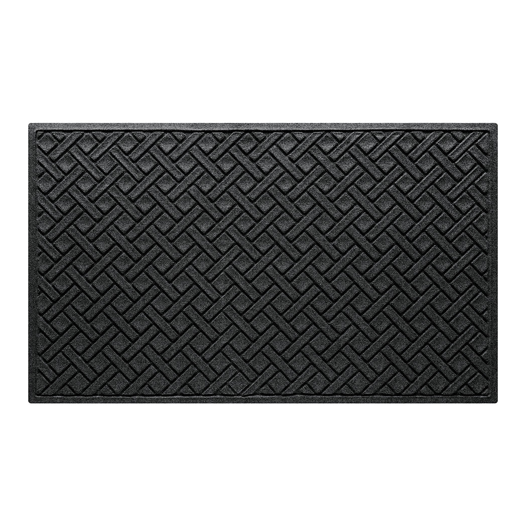 WaterHog Lattice 3x5 indoor/outdoor modern door mat with a deep grey surface, and durable rubber backing.