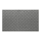 Overhead of a WaterHog Lattice 3x5 indoor/outdoor doormat in a light grey surface, and durable rubber backing.