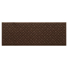 Authentic WaterHog Lattice 2x5 outdoor runner in a dark earthy brown, interwoven diagonal lines pattern.