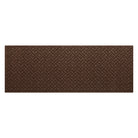 A Lattice WaterHog 3x8 all-weather runner in a dark earthy brown interwoven diagonal lines pattern.