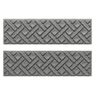 WaterHog indoor/outdoor luxury stair treads in a light grey surface, and durable rubber backing.