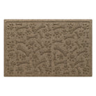 WaterHog Paws & Bones 2x3 in tan, featuring a scattered design of animal paw prints and bones on a white background.